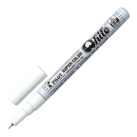 Pilot Marker Paint Extra Fine White with 0.5mm tip, perfect for detailed artwork on various surfaces.