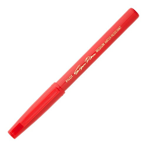 Set of 12 Pilot Sign Pens with 0.6mm red tips, perfect for precise writing, signatures, and illustrations.