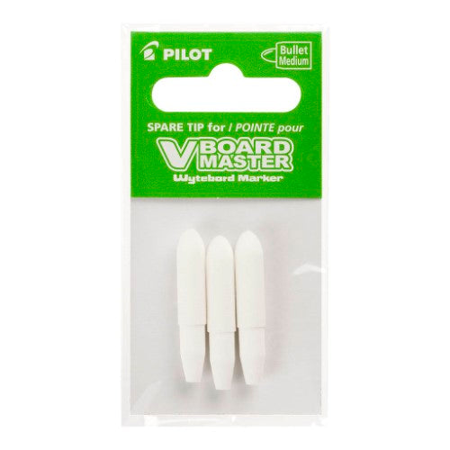 Pilot Marker V Board Bullet Tips - 3 pack of refillable tips for vibrant, sustainable whiteboard writing.