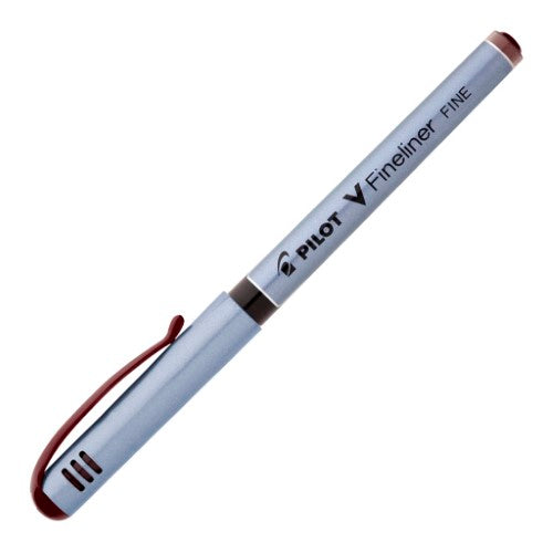 Set of 12 Pilot V-Fineliner Brown pens featuring 0.5mm tips for precise lines and vibrant ink flow, ideal for artists and writers.