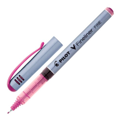 Set of 12 Pilot V-Fineliner Pink pens, featuring 0.4mm tips for vibrant, precise writing and creative projects.