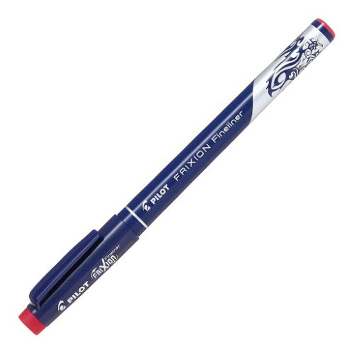 Pack of 12 Pilot Frixion Fineliner Erasable Red pens with thermo-sensitive ink for smooth, precise writing and easy erasing.