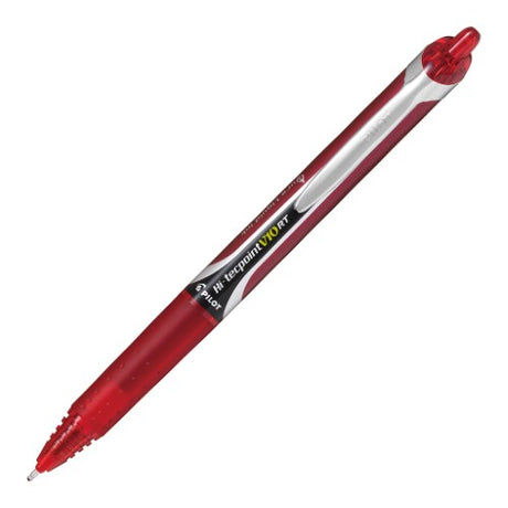 Pilot Hi-Tecpoint V10RT rollerball pens in red, featuring a modern design, 1.0mm tip, and comfortable grip, pack of 12.
