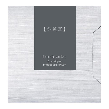Pack of 6 Pilot Iroshizuku ink cartridges in deep grey, embodying the tranquility of a Japanese winter landscape.