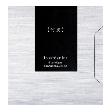 Pack of 6 Pilot Iroshizuku Bamboo Charcoal ink cartridges, ideal for smooth writing and artistic expression.
