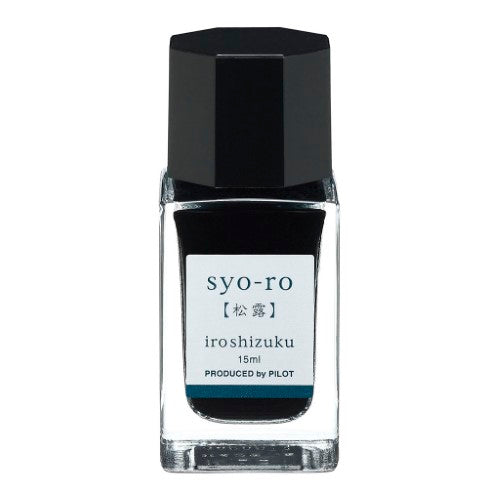 Pilot Iroshizuku 15ml Dew On Pine Tree ink, vibrant green hue reminiscent of dew on pine needles, perfect for fountain pens.