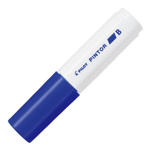 Set of 6 Pilot Pintor Broad Chisel Blue Markers for vibrant, bold artwork on various surfaces.