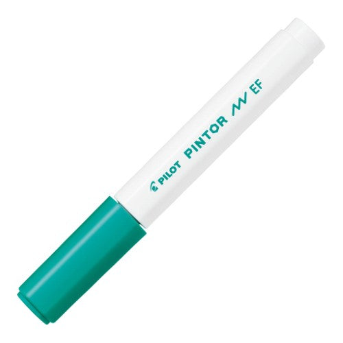 Set of 6 Pilot Pintor Extra Fine Green Markers for detailed designs on various surfaces with vibrant water-based ink.