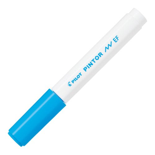 Set of 6 Pilot Pintor Extra Fine Light Blue Markers for detailed drawing, marking, and calligraphy with vibrant water-based ink.