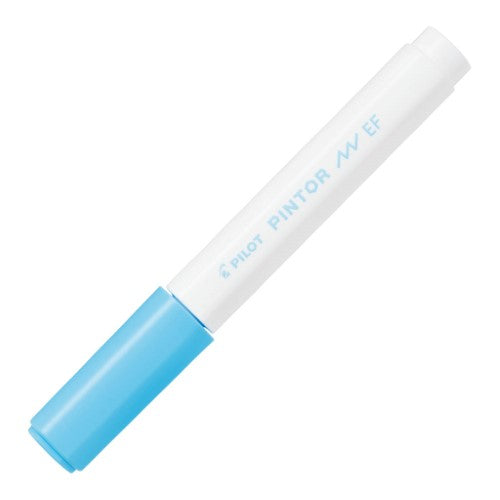 Set of 6 Pilot Pintor Extra Fine Pastel Blue Markers, ideal for detailed artwork on various surfaces.