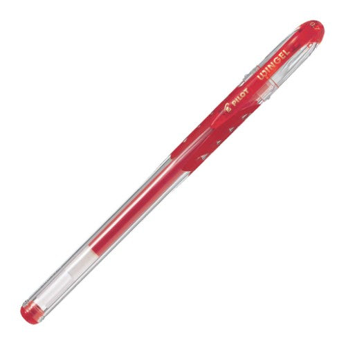 Pack of 12 Pilot Wingel Fine Red Gel Rollerball Pens with ergonomic grip and 0.7mm tip for smooth, vibrant writing.