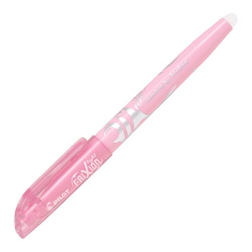 Set of 12 pastel pink erasable highlighters with thermo-sensitive gel ink for easy highlighting and erasing.