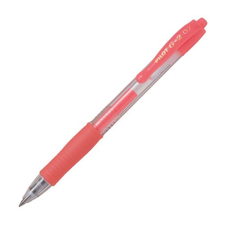 Pack of 12 Pilot G2 Gel Fine pens in vibrant Neon Red, featuring 0.7mm tips and ergonomic grips for smooth, detailed writing.