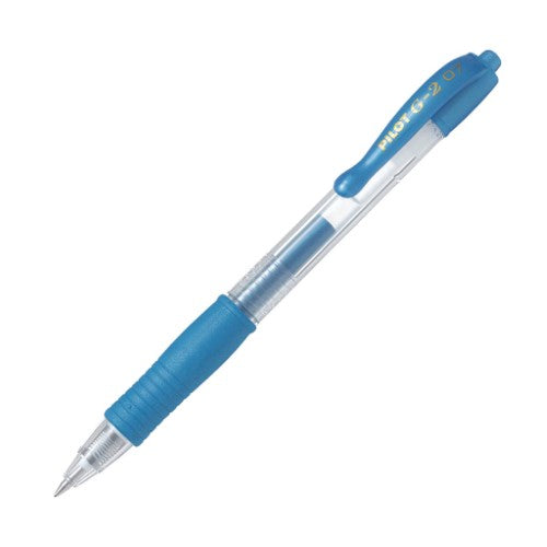 Set of 12 Pilot G2 Gel Fine pens in metallic blue, featuring fine tips, smooth ink flow, and comfortable rubber grips.