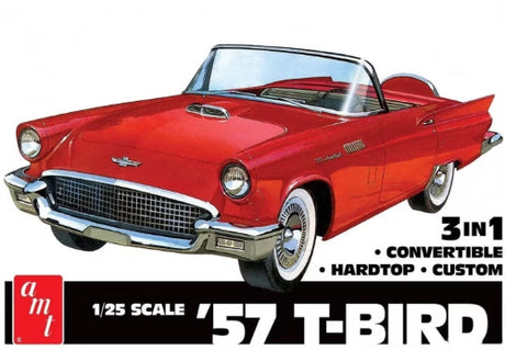 1/25 scale model kit of a classic '57 Ford Thunderbird, perfect for hobbyists and collectors.