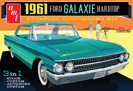 Detailed 1/25 scale model kit of the iconic 1961 Ford Galaxie Hardtop for automotive enthusiasts.