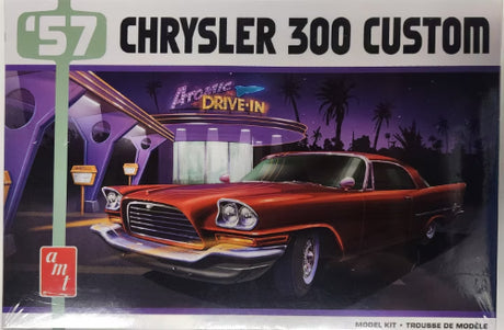 1/25 scale model kit of '57 Chrysler 300 Custom, perfect for car enthusiasts and hobbyists.
