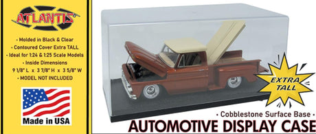1/25 scale display case with Cob StoneBase design, ideal for showcasing models securely and dust-free.