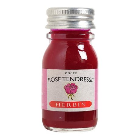 10ml bottle of Herbin Writing Ink in Rose Tendresse, a tender rose hue ideal for calligraphy, journaling, and versatile artistic use.