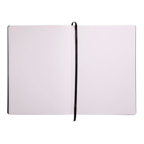 Rhodia Touch Bristol Book A4 Portrait with smooth 205gsm white paper, softcover, elastic closure, and ribbon bookmark.