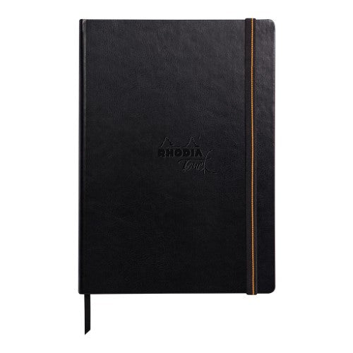 Rhodia Touch Pen and Inkwash Book A4 features 200gsm paper, leatherette cover, and 32 non-microperforated blank pages.