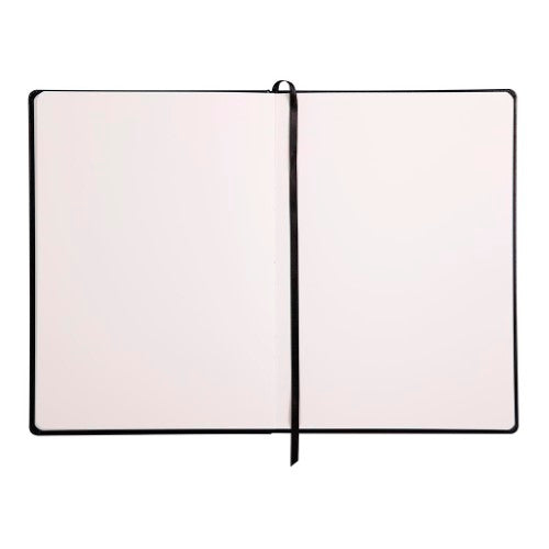 Rhodia Touch Pen and Inkwash Book A4 with 200gsm white paper, elastic closure, and embossed leatherette cover for artists.