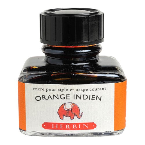 30ml bottle of vibrant Orange Indien writing ink, ideal for artists and calligraphers, perfect for smooth application and creativity.