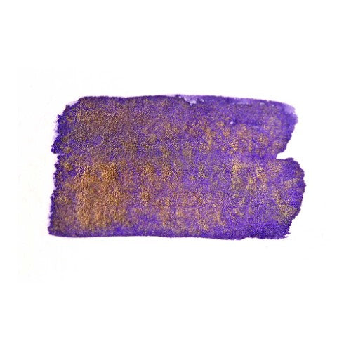 50ml bottle of Jacques Herbin 1670 Violet Imperial ink with gold glitter infusion for elegant writing and calligraphy.