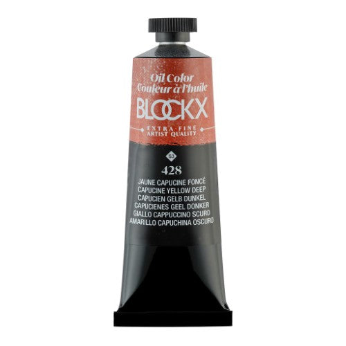 BLOCKX Oil Tube 35ml in Capucine Yellow Deep offers vibrant, semi-opaque pigment for expressive artistry.