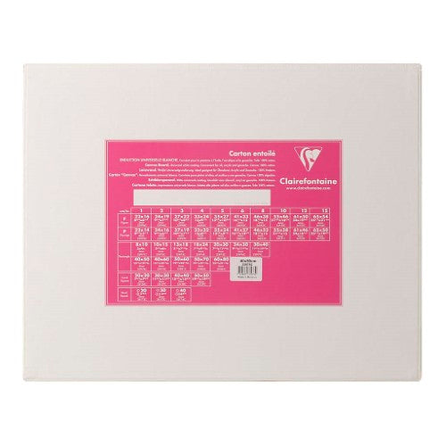 Clairefontaine 40x50cm white canvas board, 4mm thick, ideal for oil and acrylic painting, made of 100% cotton.