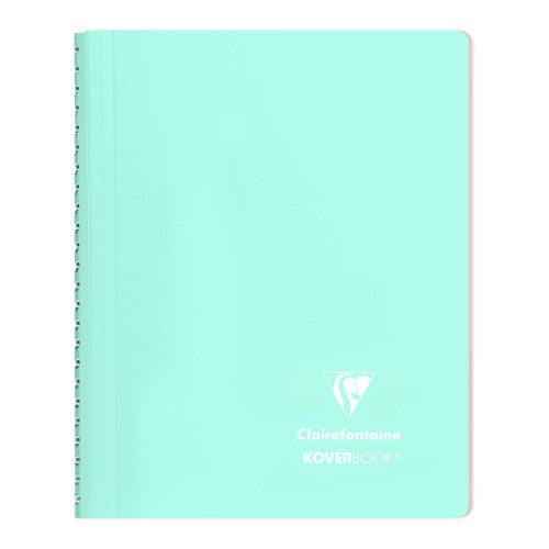 Koverbook Spiral Blush A5 Notebook with mint and blush cover, 160 lined pages, bookmarks, and pocket for documents.
