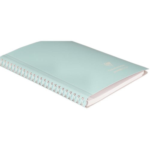 Koverbook Spiral Blush A5 Notebook with mint and blush cover, 160 lined pages, bookmarks, and integrated pocket.