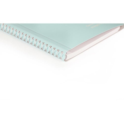 Koverbook Spiral Blush A5 Notebook in mint and pink with 160 lined pages, bookmarks, and a protective cover.