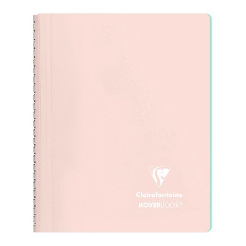 Koverbook Spiral Blush A5 Lined Notebook in Powder Pink with durable cover, 160 lined pages, and integrated storage features.