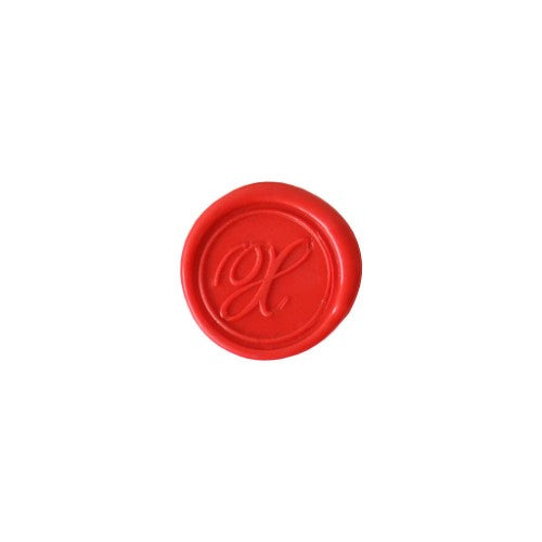 Herbin Wooden Handle Round Seal with Copperplate 'X', ideal for elegant wax sealing on letters and invitations.