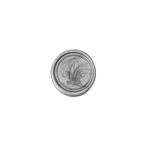 Herbin Wooden Handle Round Seal Lily, featuring a 24mm copperplate with a lily design for elegant wax imprints.