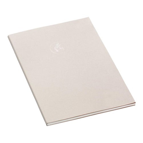 Jacques Herbin A5 Travellers Notebook with white cover, 128 smooth blank pages, hot stamping, and handy pocket.