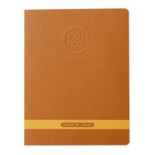 Ivory CrocBOOK Notebook, 17x22cm, with 24 blank pages and a durable embossed cover, perfect for sketches and notes.