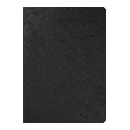 Stylish A4 black notebook with 96 blank Clairefontaine pages for creativity and organization on any adventure.