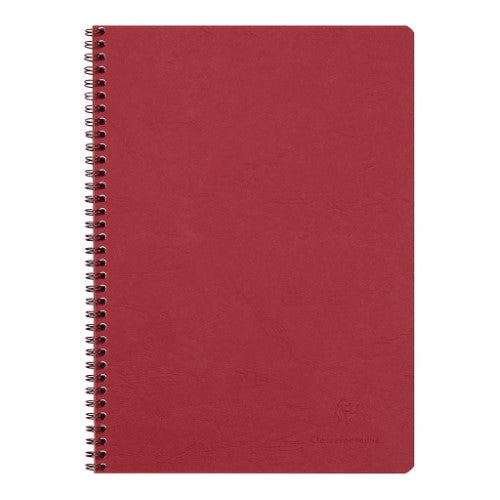 Red A4 spiral notebook with 100 lined pages, featuring a premium cover and smooth 90gsm Clairefontaine paper.