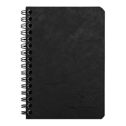 Compact black spiral notebook with 100 lined pages, ideal for writing, sketches, and notes, designed for portability and style.