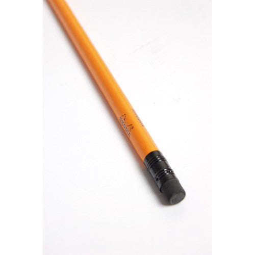 Rhodia HB Pencil with triangular barrel in classic orange, featuring an eraser, perfect for comfortable writing and sketching.