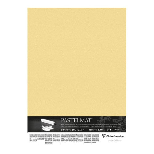 Pack of 5 Buttercup Pastelmat Paper sheets, 50x70cm, ideal for vibrant pastel layering without fixative.