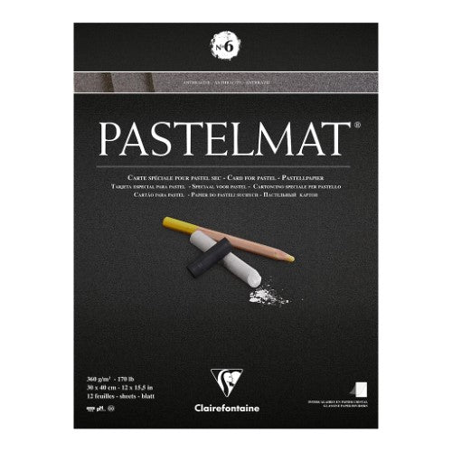 Pastelmat Pad No. 6 in Anthracite, 30x40cm with 360g weight, ideal for vibrant pastel artwork with optimal adhesion.