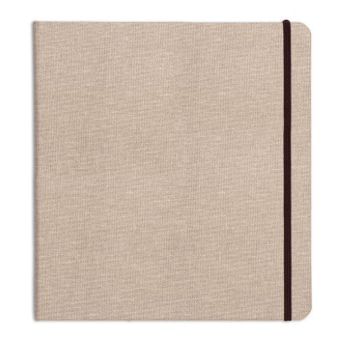 Goldline Album Natural 30x30cm: Fabric-covered memory album with elastic closure, customizable cover, and 32 sheets for creative flair.