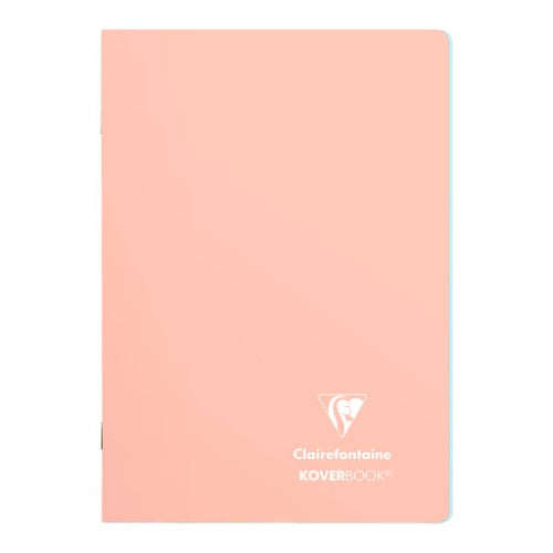 Koverbook Blush A5 notebook with coral cover, bookmark flaps, integrated pocket, and 96 lined pages for stylish organization.