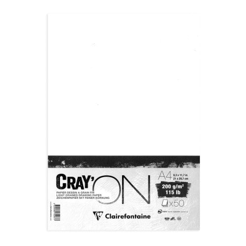 Pack of 50 A4 200g CrayON Paper featuring two surfaces for mixed media, ideal for artists and durable for various techniques.