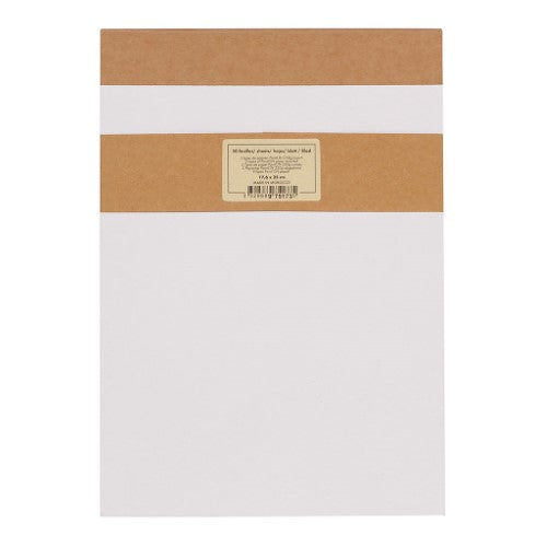 PaintON Pad 17.6x25cm with 50 assorted sheets, Kraft cover, deckled edges, perfect for various artistic mediums.