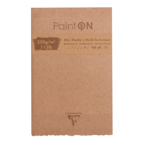 PaintON Pad Assorted 14x21.5cm with 50 premium sheets, stylish Kraft cover, ideal for sketching and painting.
