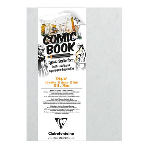 Clairefontaine Comic Book with 32 sheets of 220g paper, perfect for comics, manga, and graphic novels.
